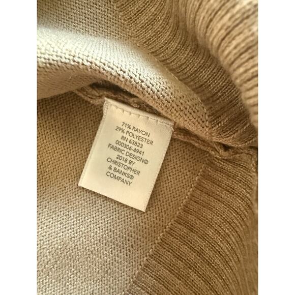 Christopher & Banks Women'sCardigan Camel Tan Pearl Neck NWT Medium - Picture 7 of 9
